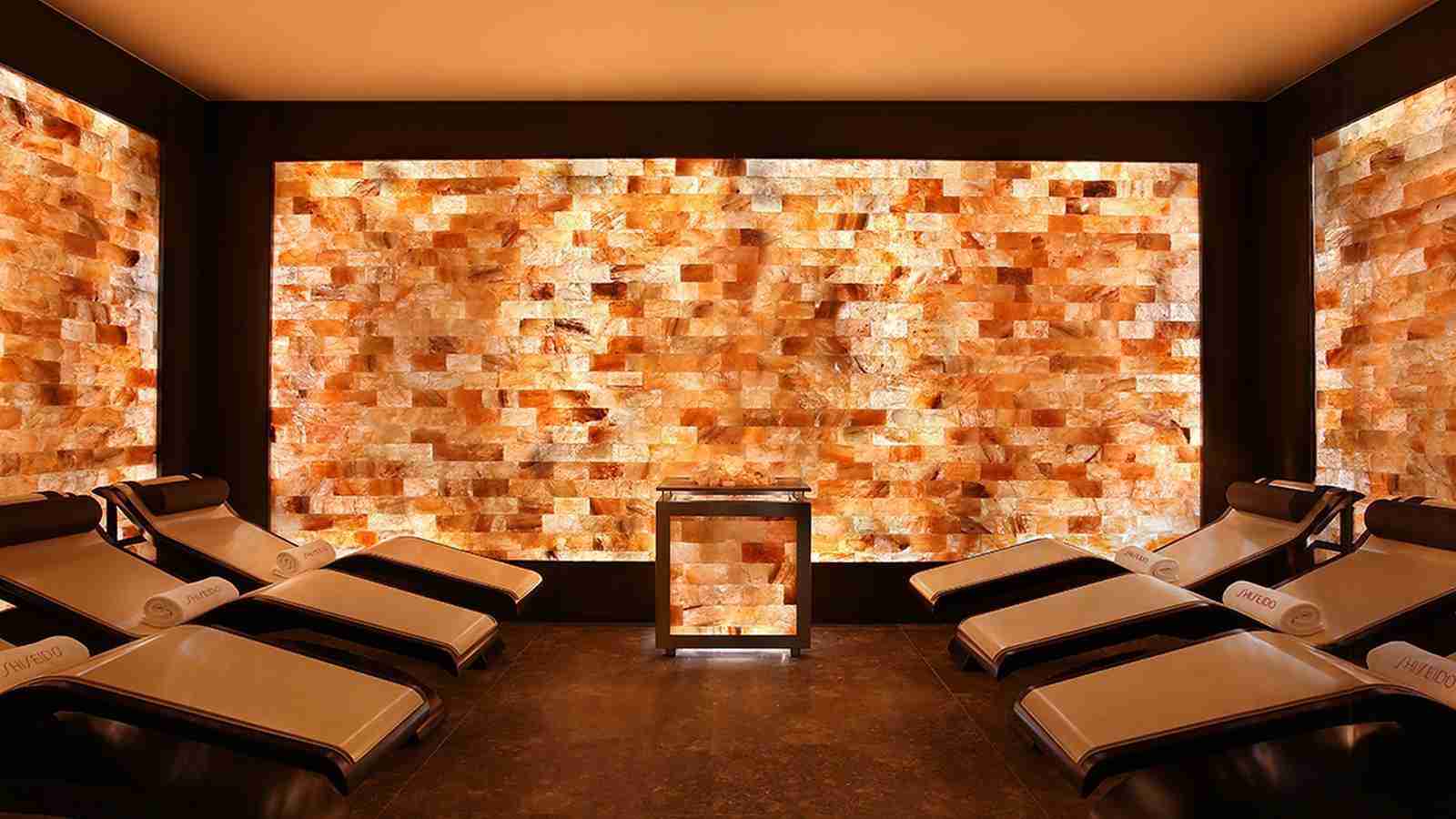 Diva Infrared Heated Marble Loungers In A Luxury Salt Room Wellness Area — Hotel Gallia