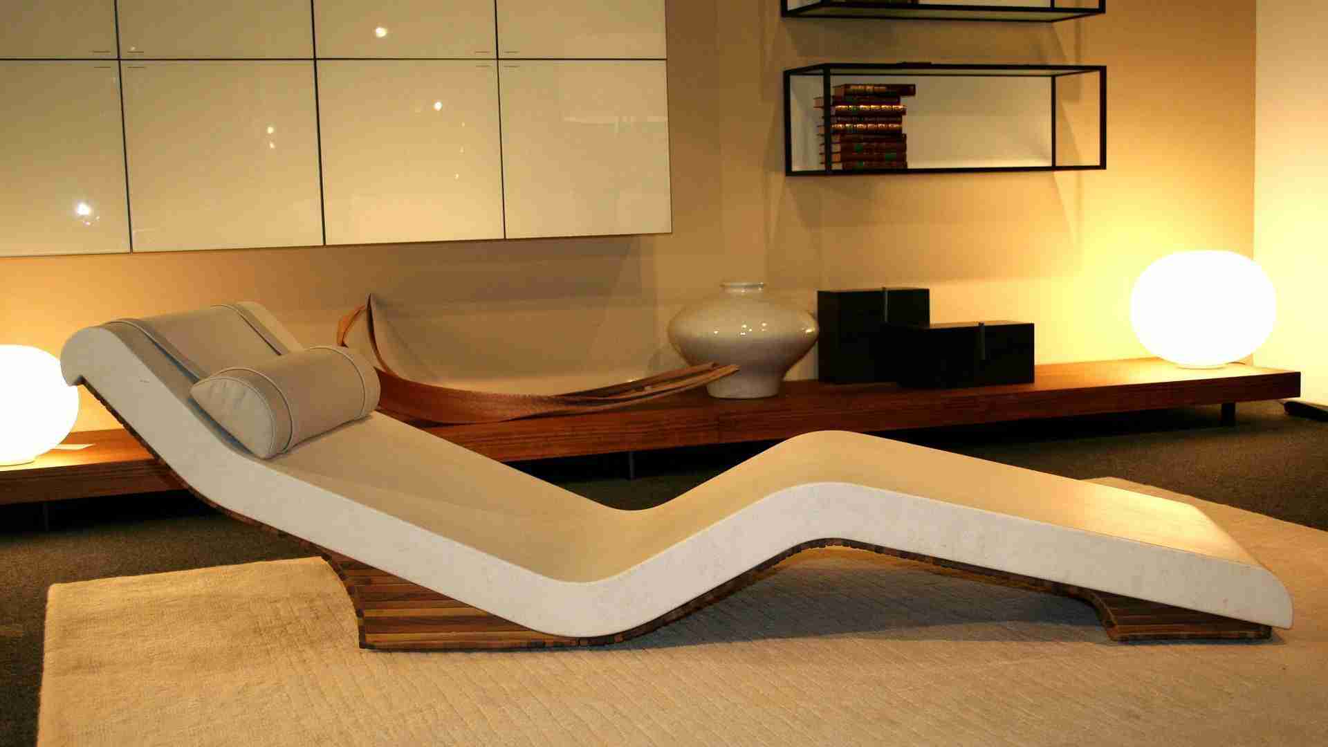 Architectural Wellness Furniture Featuring A Basico Heated Lounger Designed For Interior Design Projects