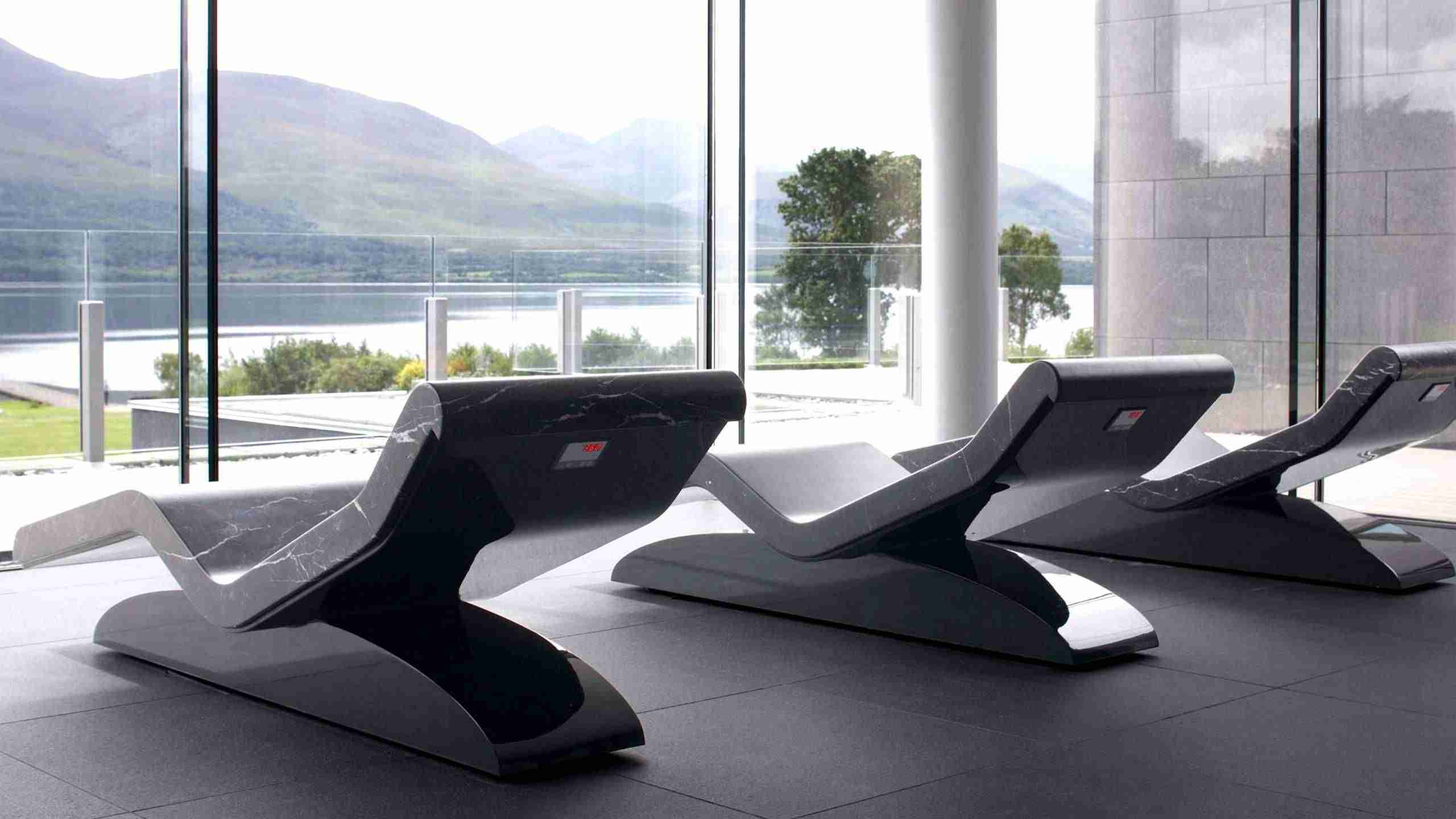 Cleopatra Infrared Heated Chaise Lounges For Spa Relaxation — Commercial Wellness Lounge Area