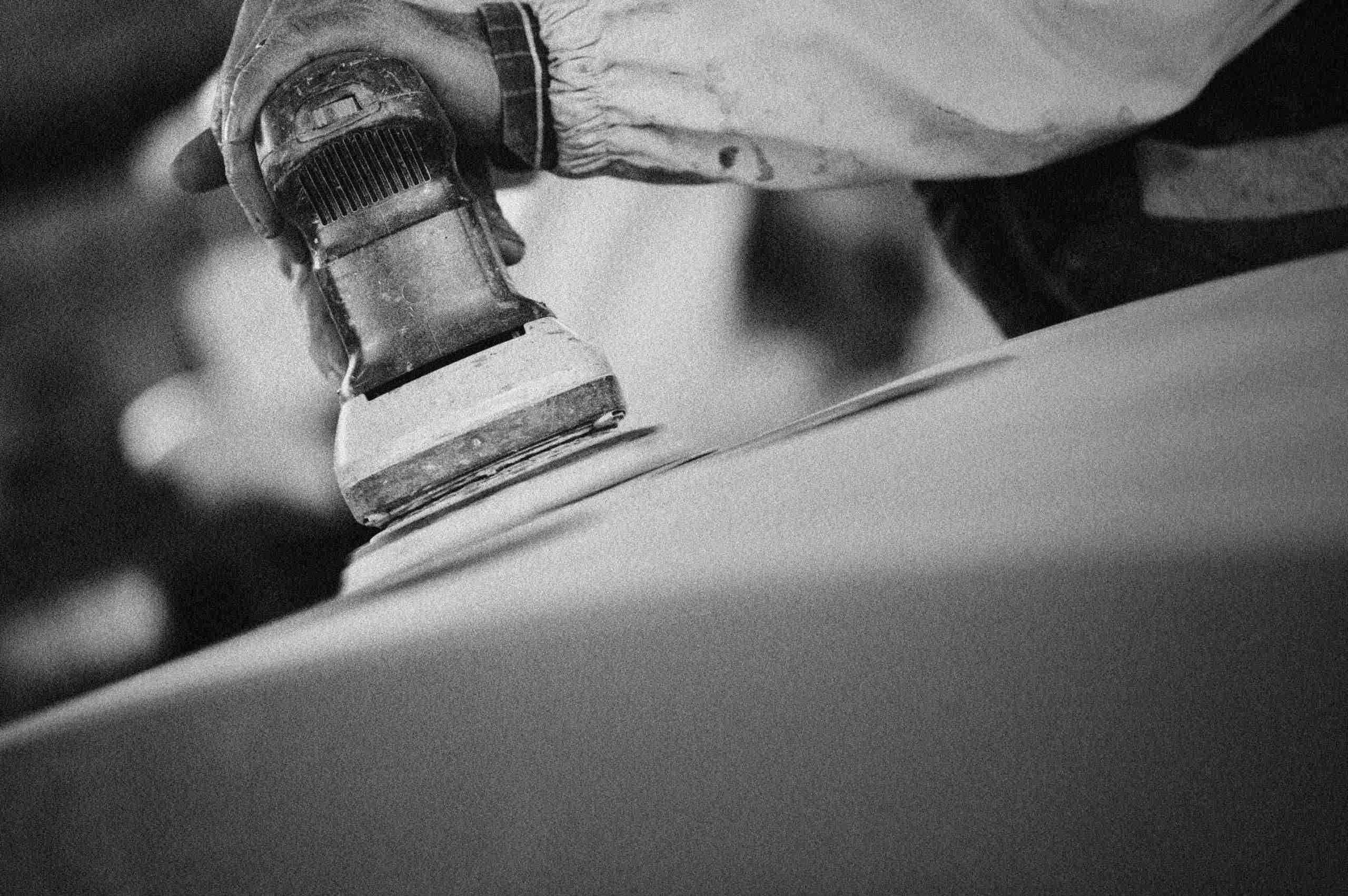 Artisan Hand-Polishing A Cleopatra Heated Marble Lounger — Fabio Alemanno Design