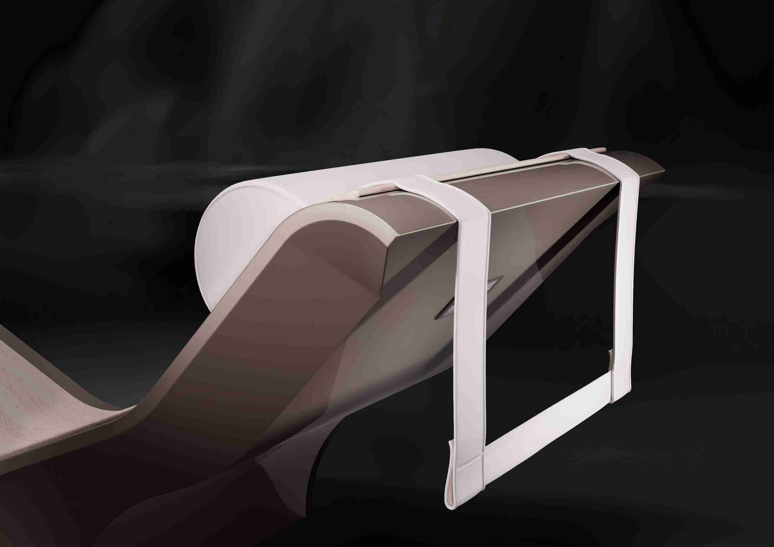 Diva Basico Close-Up — Handcrafted Pillow And Marble Finish On A Relaxation Spa Lounger By Fabio Alemanno Design.