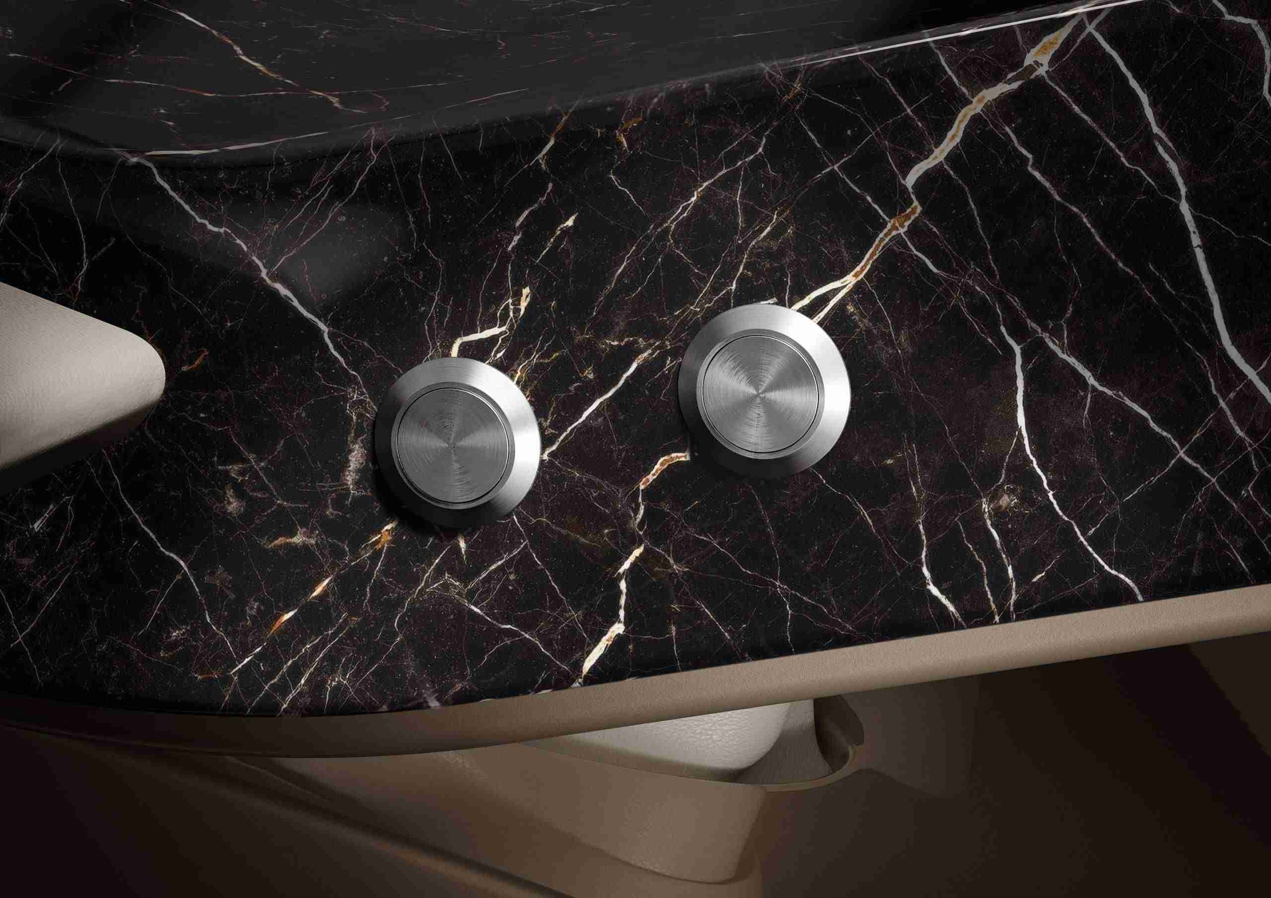 Cleopatra Classico — Heated Lounger Marble Control Buttons Detail