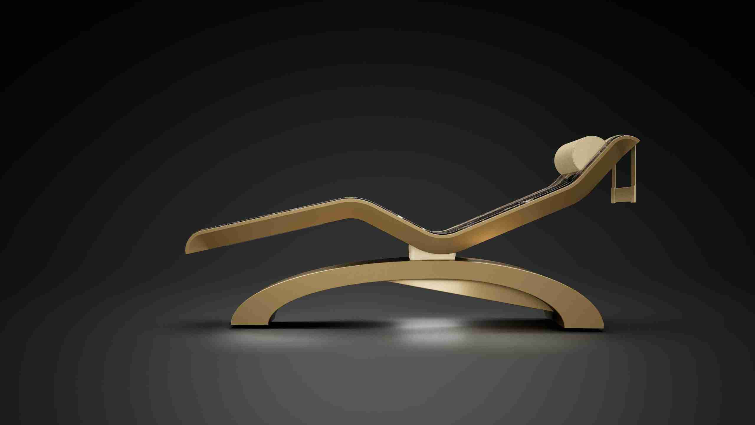 Side View Of Diva Classico Infrared Spa Lounger — Ergonomic Relaxation Lounger In Handcrafted Marble By Fabio Alemanno Design.