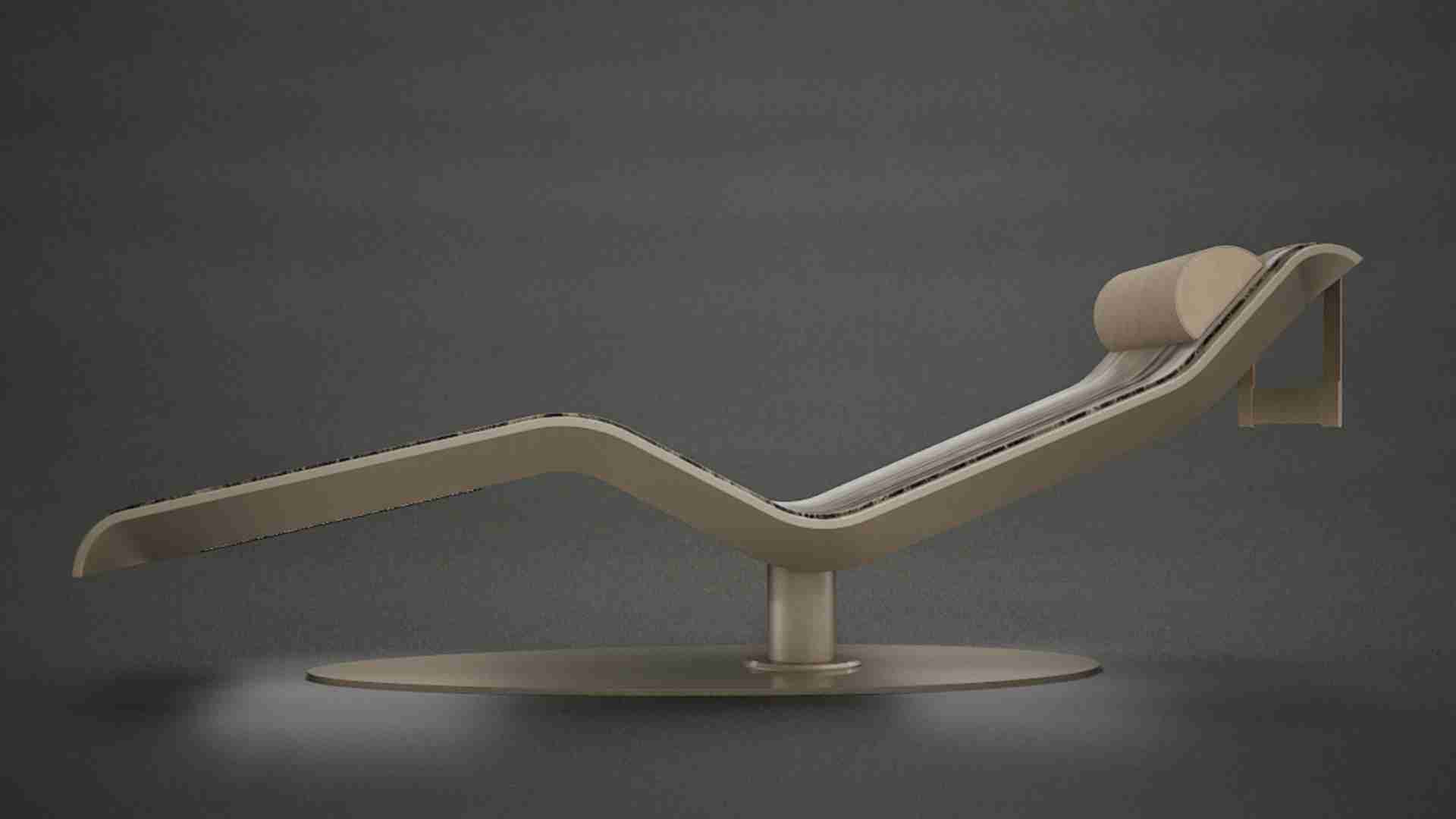 Pool Base Side View — Infrared Heated Lounger With Ergonomic Curves For Spa And Poolside Relaxation By Fabio Alemanno Design.