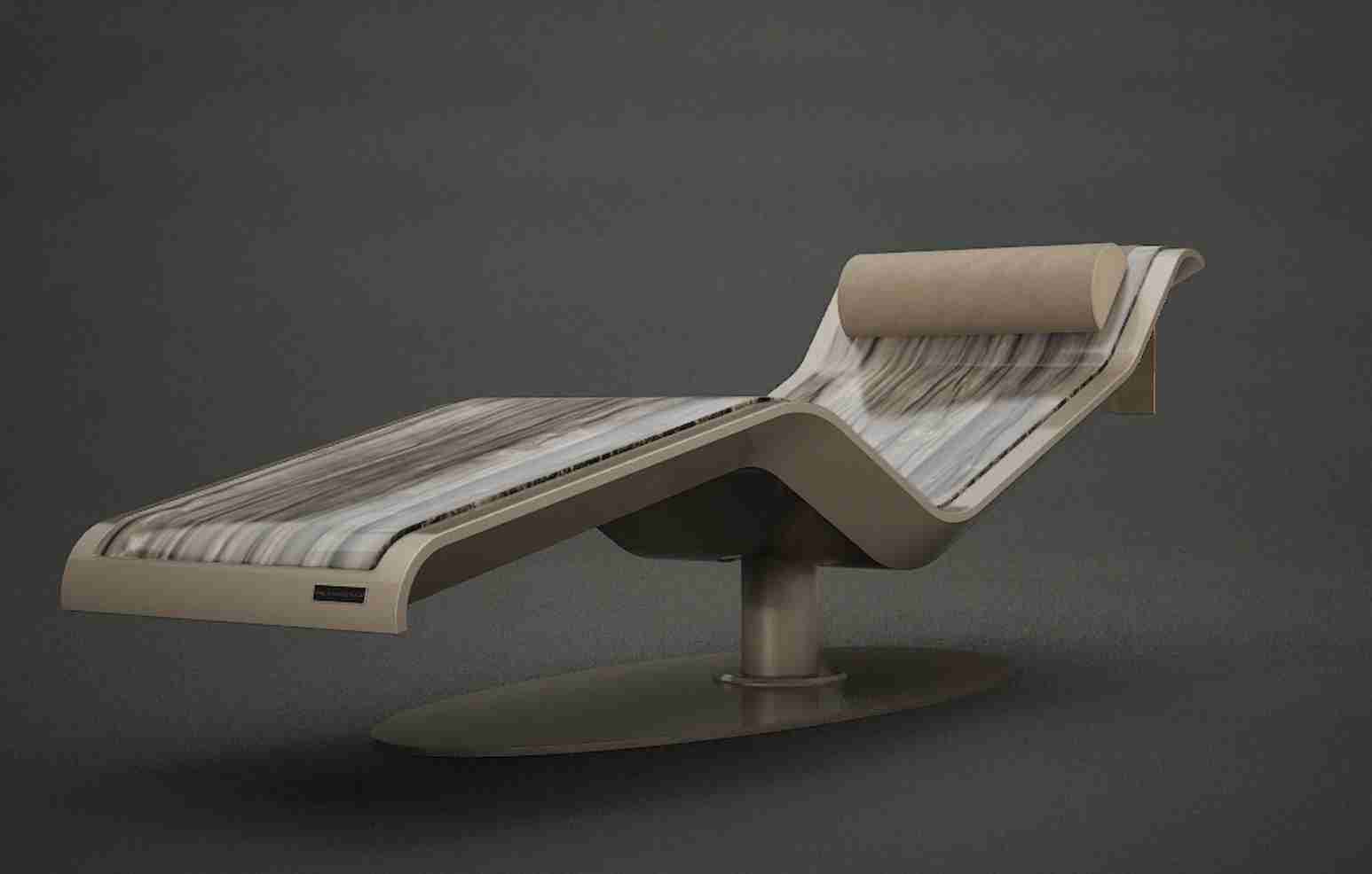 Pool Base Poolside Front — Luxury Infrared Heated Lounger For Elegant Spa Terraces And Refined Retreats By Fabio Alemanno Design.