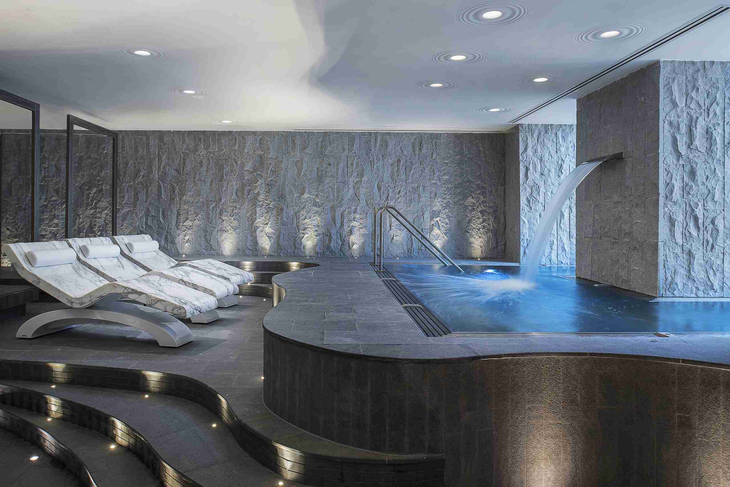 Luxury Spa Furniture Installation With Cleopatra Heated Marble Loungers At Centara Grand Doha