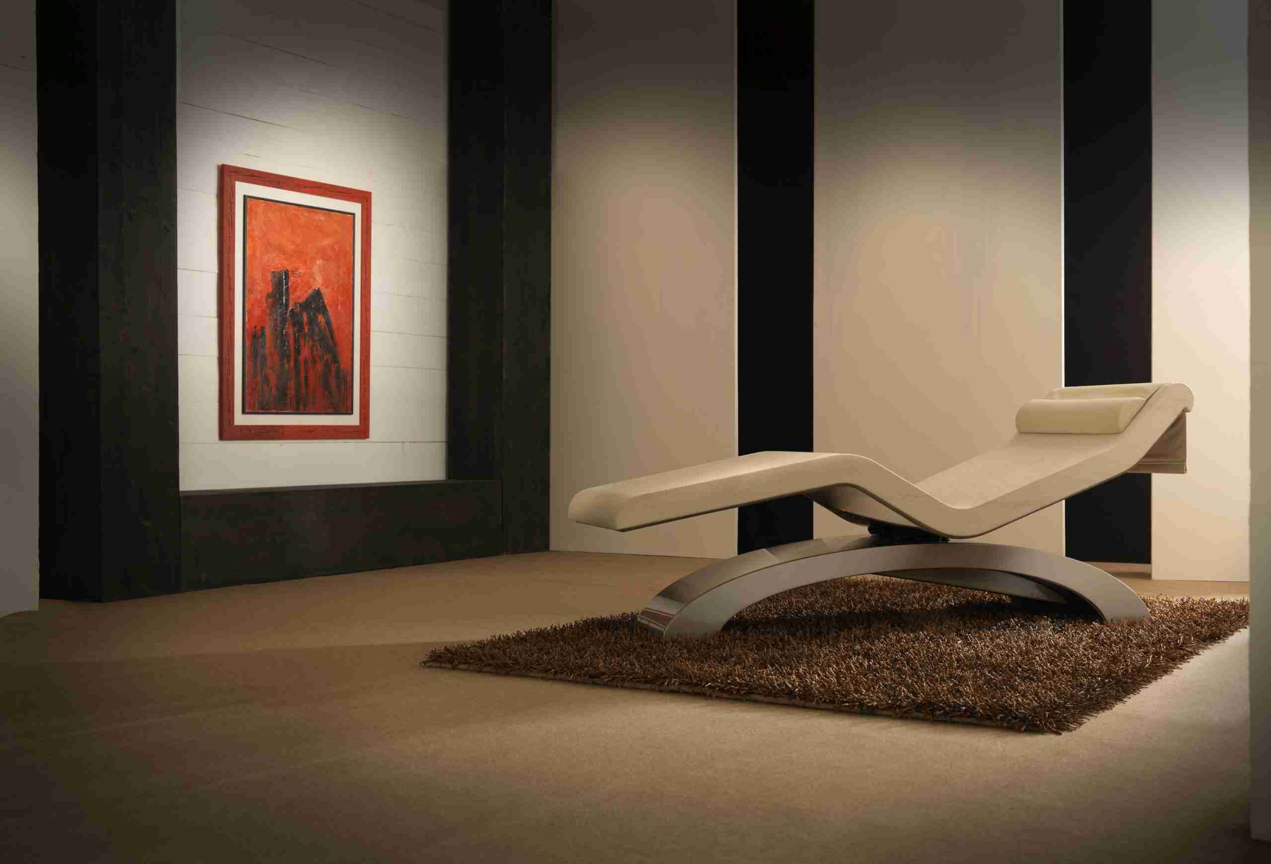Cleopatra Classico Heated Marble Lounger In A Refined Home Living Space — Daily Wellness And Infrared Comfort.