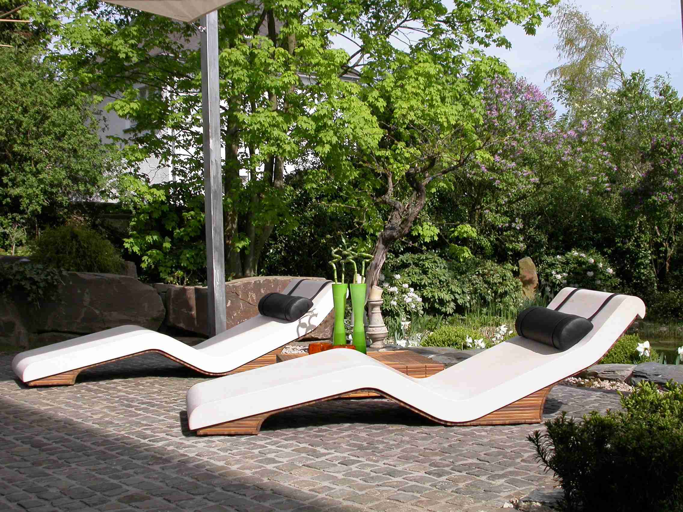 Cleopatra Basico Heated Marble Lounger — Private Outdoor Garden Wellness Installation With Enduring Materials And Comfort.
