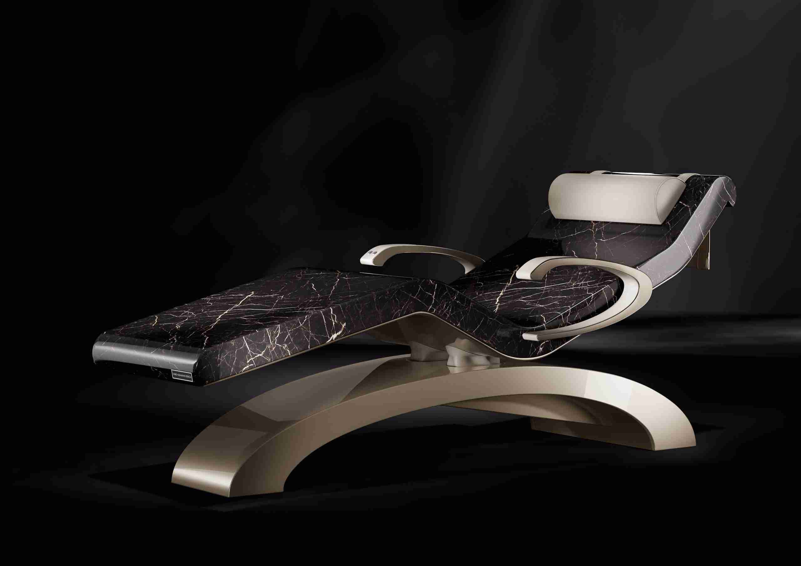 Front Perspective With Armrests Deployed—Elegant Ergonomics And Fir Warmth On Cleopatra Classico.