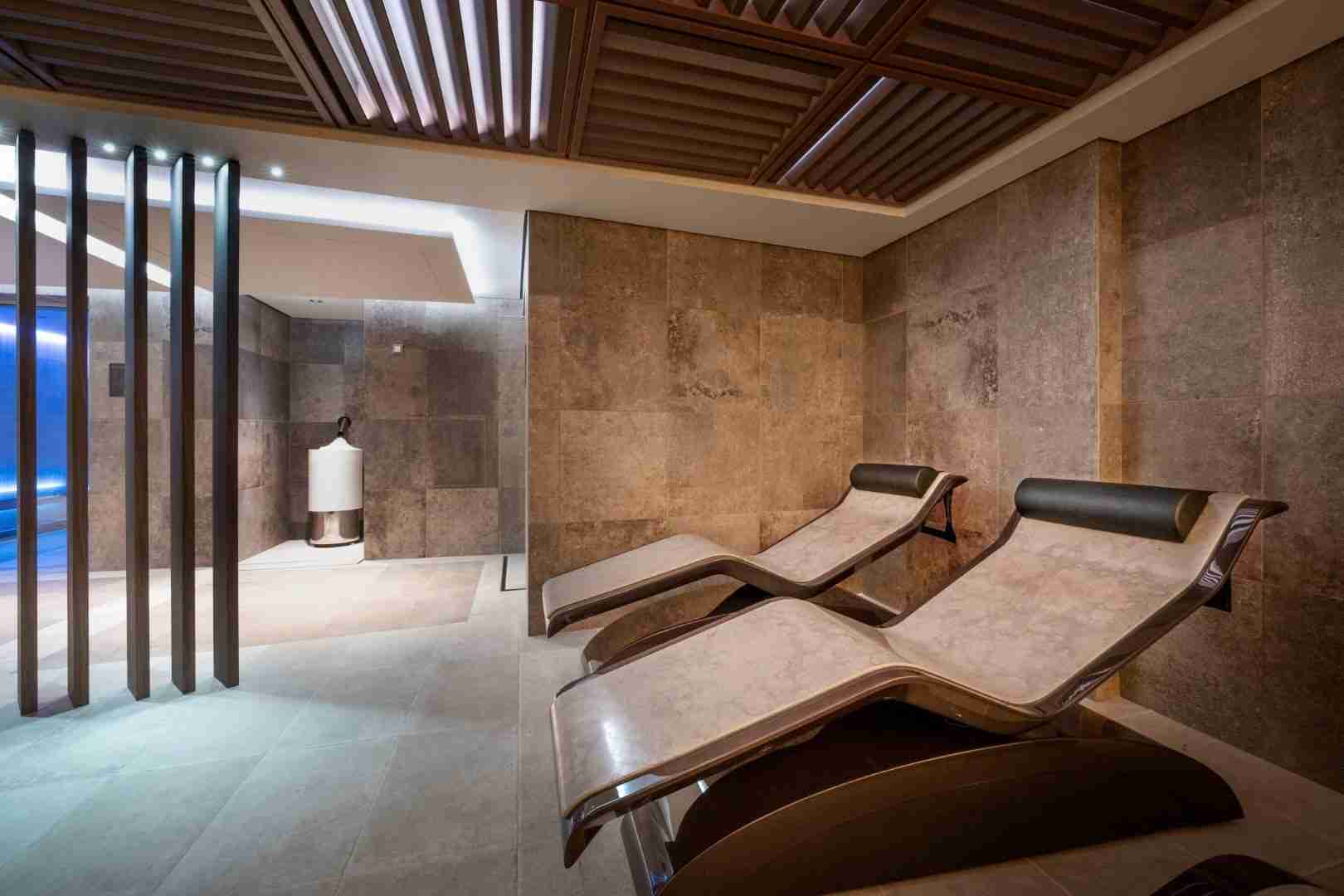 Luxury Spa Furniture On Board Featuring Diva Classico Infrared Heated Loungers For Cruise Spa Relaxation