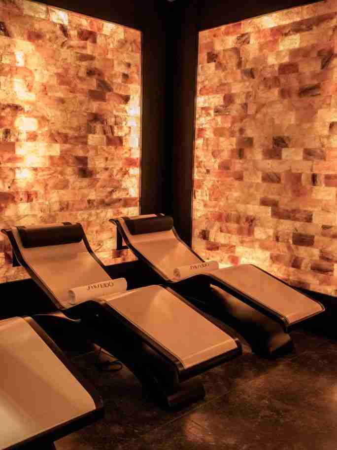 Diva Classico Heated Marble Loungers — Gallia Halotherapy Salt Room With Soothing Atmosphere And Restorative Warmth.