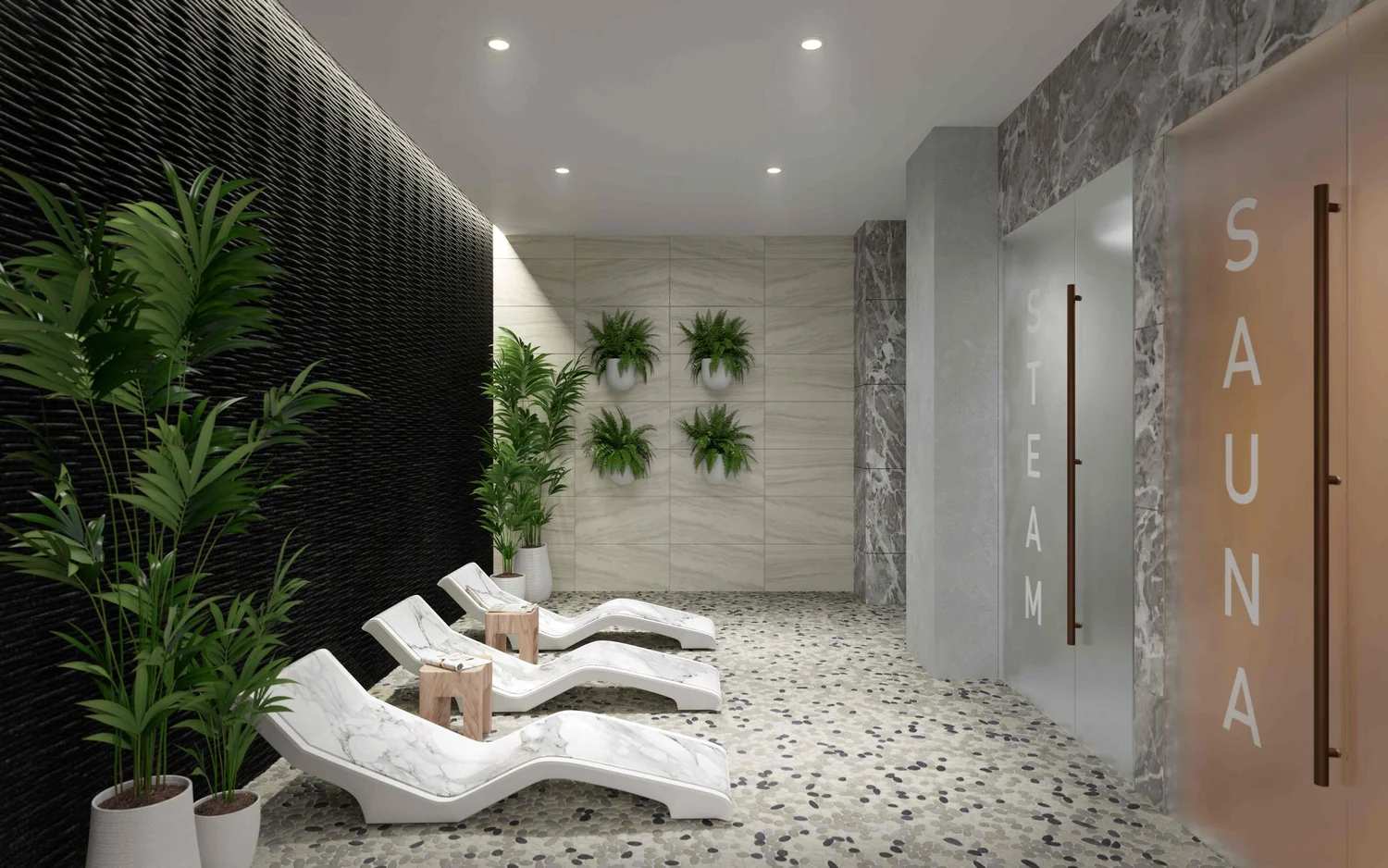 Luxury Spa Furniture Installation At Kierland Residences Featuring Diva Basico Infrared Heated Loungers