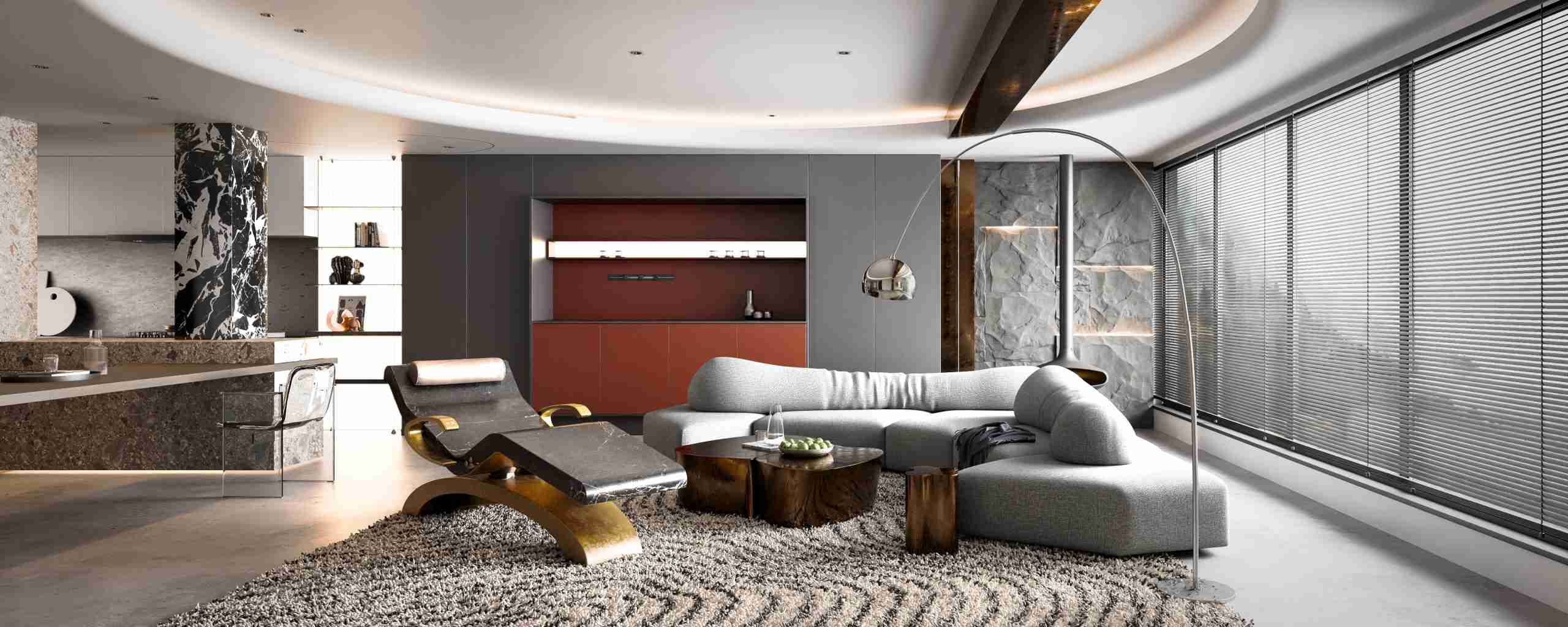 Cleopatra Classico Heated Marble Lounger — Living 001 Private Residence, Elegant Wellness Corner.