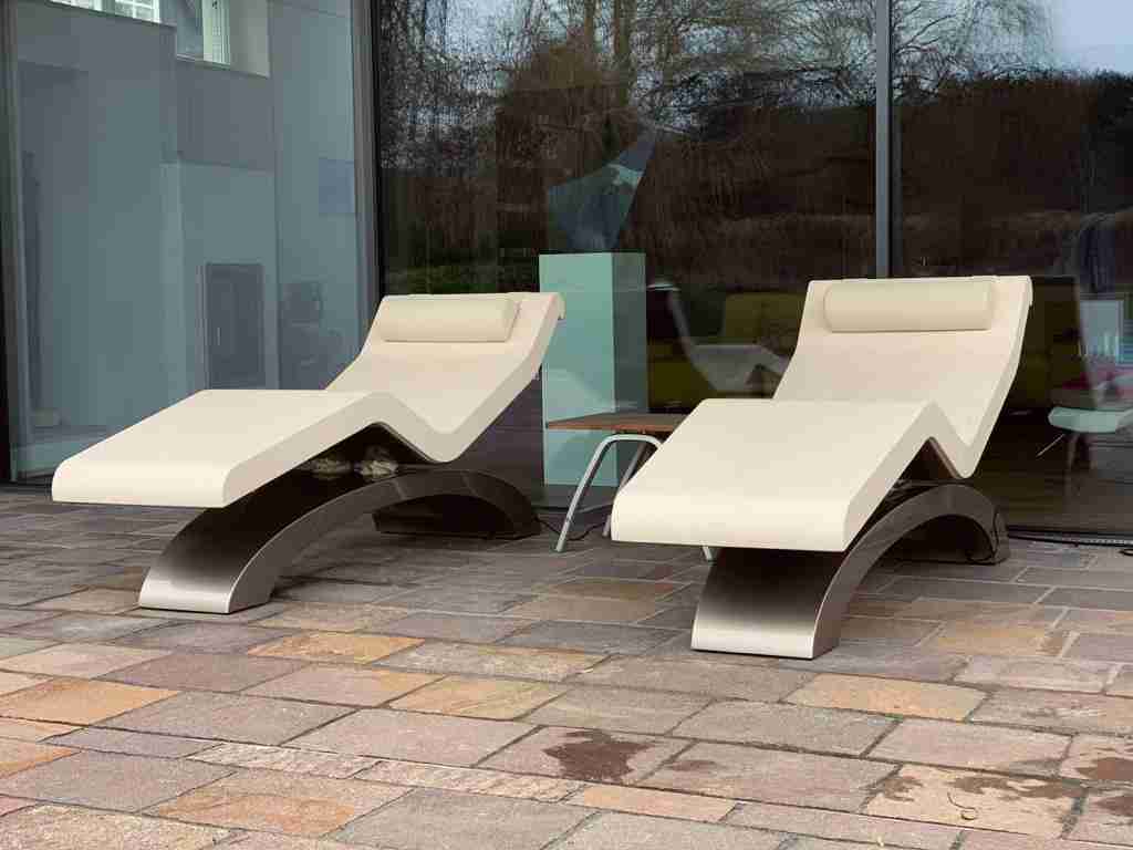 Cleopatra Classico Heated Marble Lounger For A Private Client In New Canaan, Connecticut — Home Wellness.