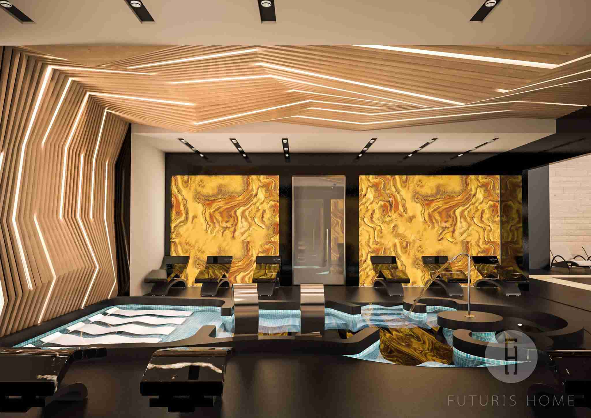 Cleopatra Classico Heated Marble Loungers At Reebok Sports Club Armenia — Relaxation Zone, View 1.