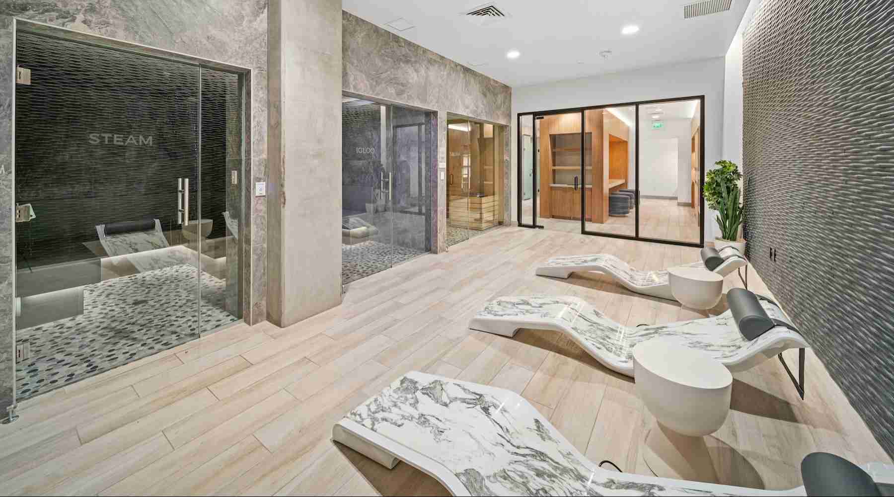 Spa And Wellness Space At Kierland Residences Showcasing Diva Basico Infrared Heated Loungers