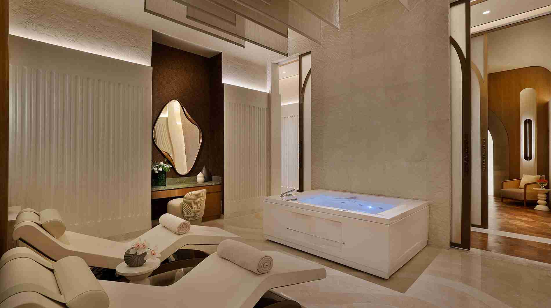 Luxury Spa Suite At The St Regis Riyadh Featuring A Cleopatra Classico Infrared Heated Marble Lounger