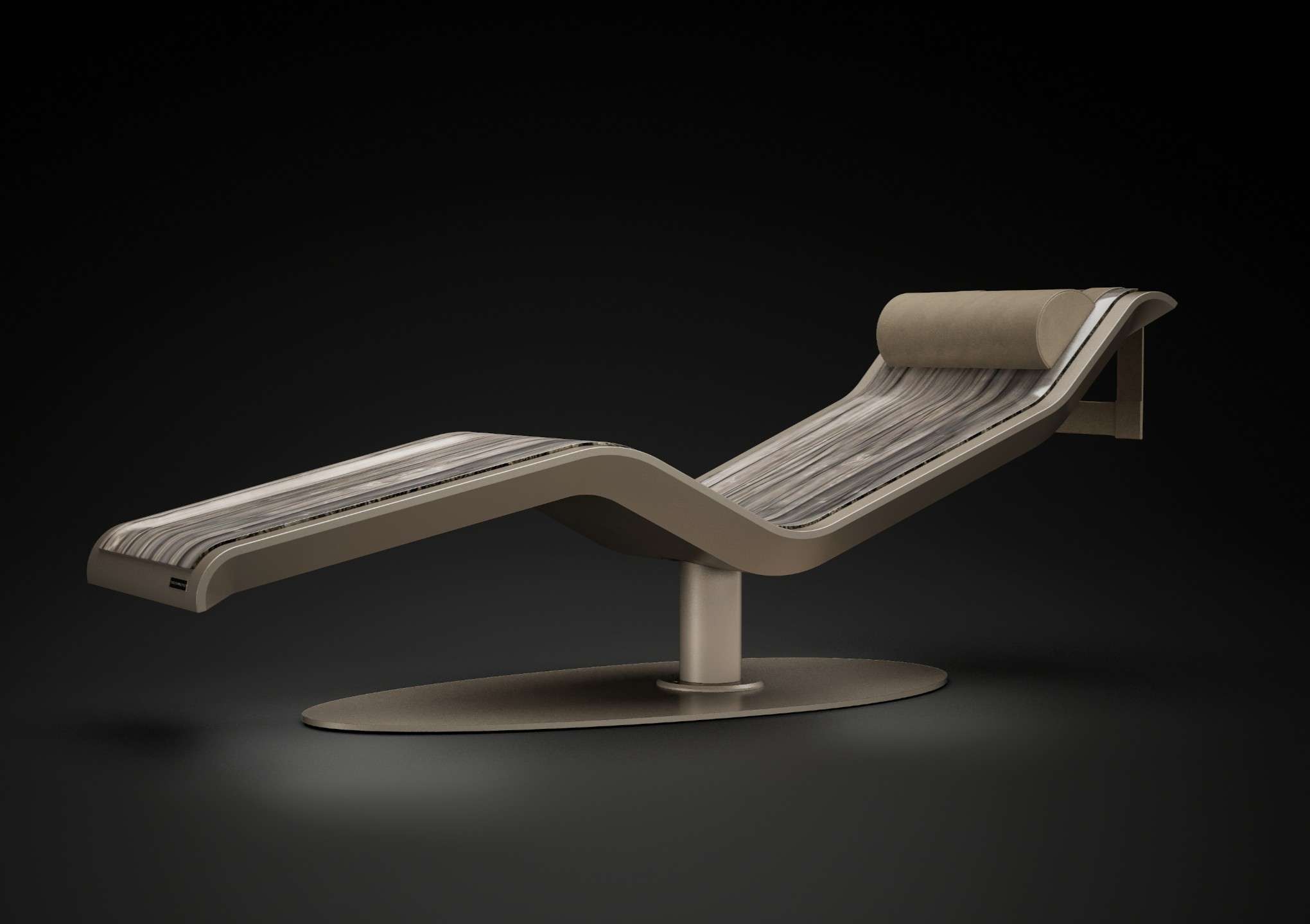 Diva Poolbase heated lounger in luxury pool and spa setting — premium wellness lounger