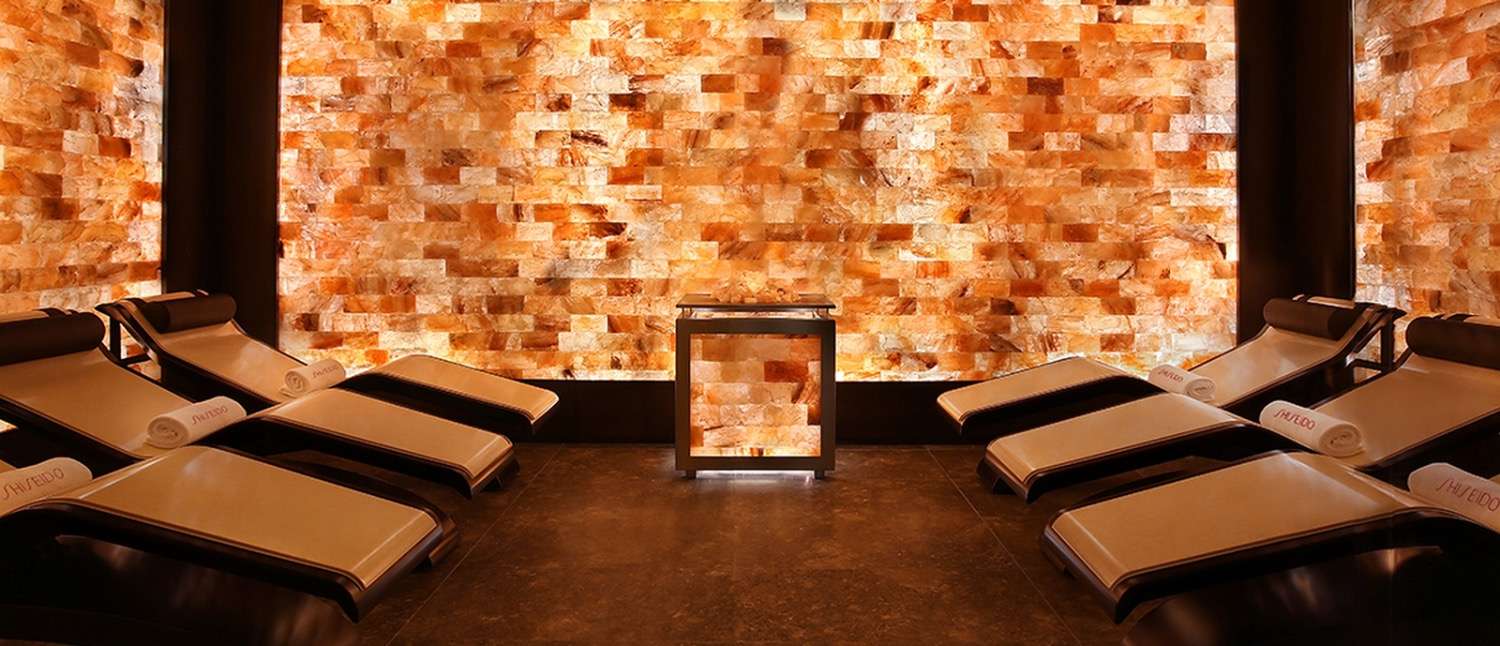 Luxury Spa Furniture Featuring A Cleopatra Heated Marble Lounger In An Iconic Milan Spa