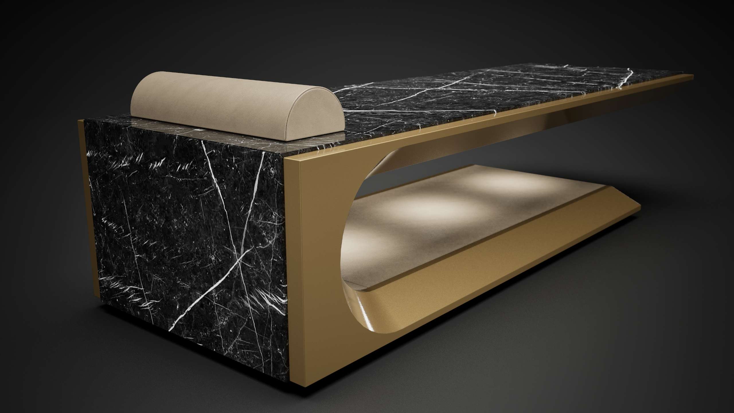 Square Day Bed Massage Table Back View