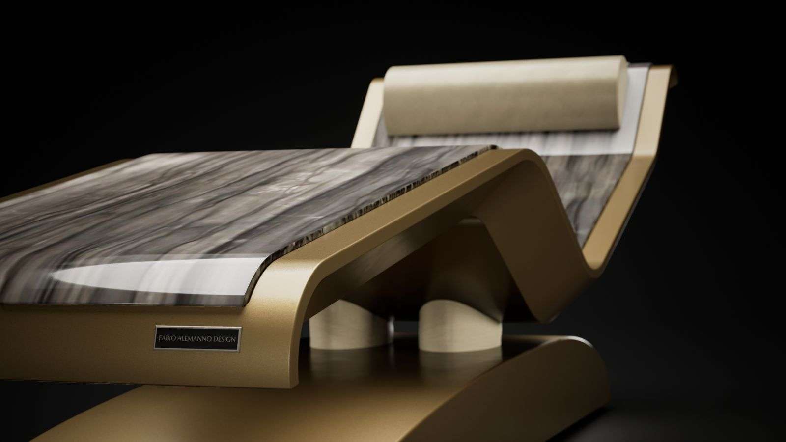 Diva Moderno Infrared Heated Lounger Timeless Marble And Wood Design