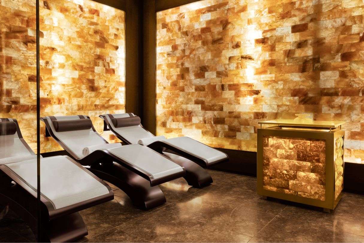 Chaise Longues For Luxury Spa Design: Diva Classico Infrared Heated Chaise Longue In A Salt Room Wellness Environment